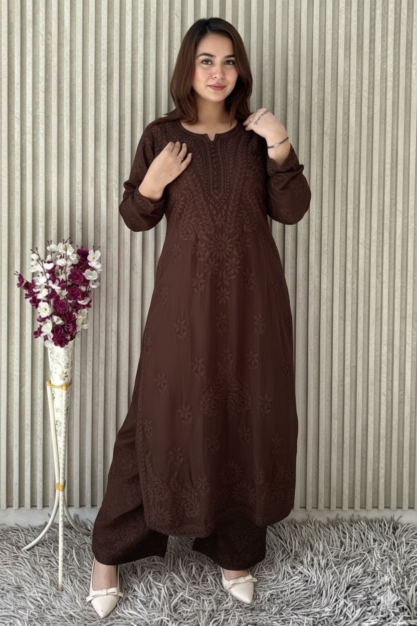 Viscose Kurti Dupatta Palazzo Set