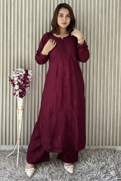 Viscose Kurti Dupatta Palazzo Set
