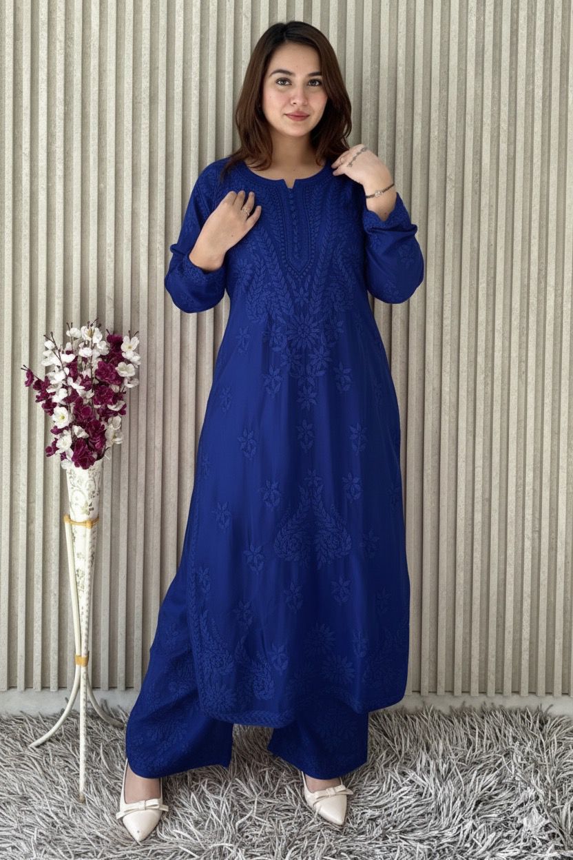 Viscose Kurti Dupatta Palazzo Set