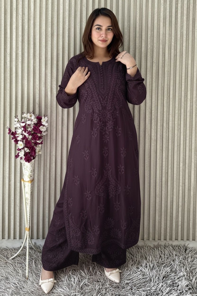 Viscose Kurti Dupatta Palazzo Set