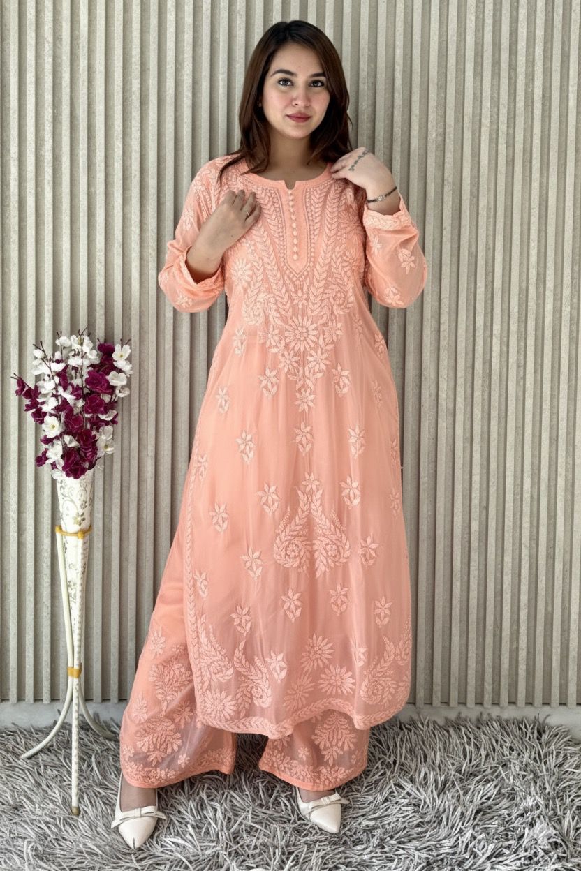 Viscose Kurti Dupatta Palazzo Set
