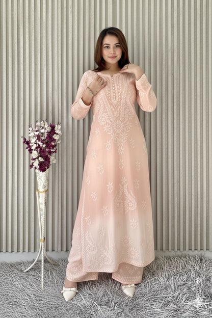 Viscose Kurti Dupatta Palazzo Set
