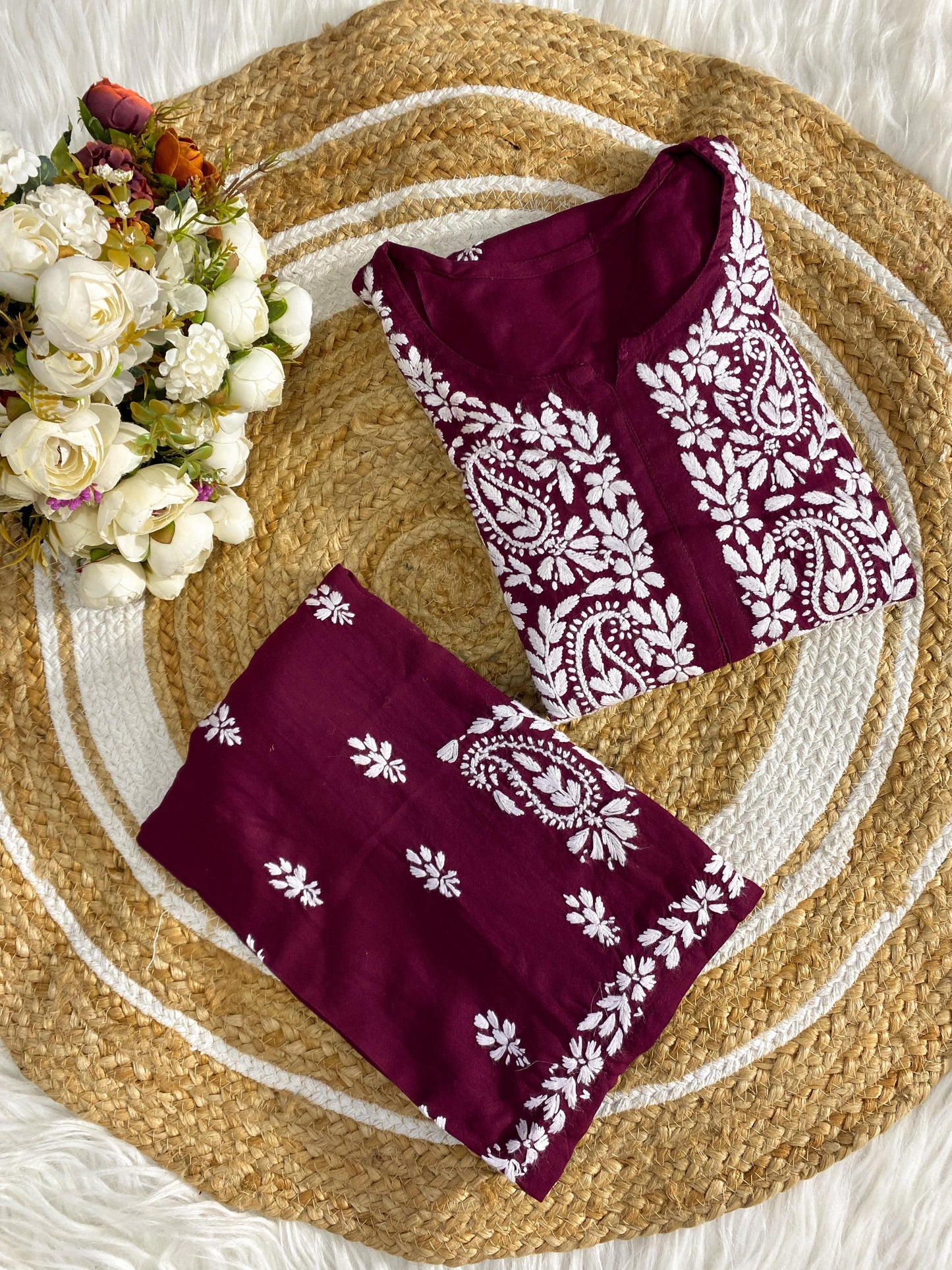 Rayon Kurti Plazo Set