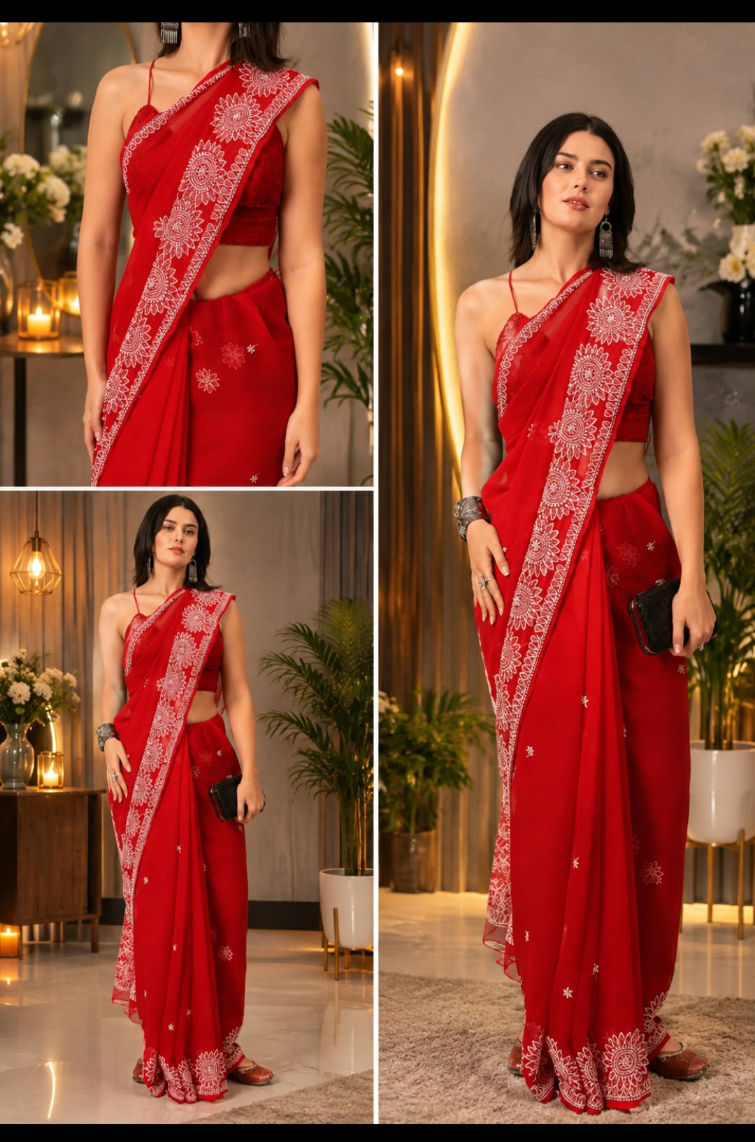 Georgette Saree Sun Flower