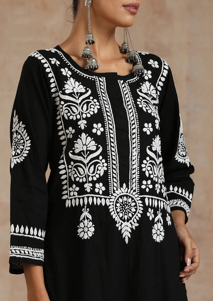 Cotton Kurti Black Palazzo Set