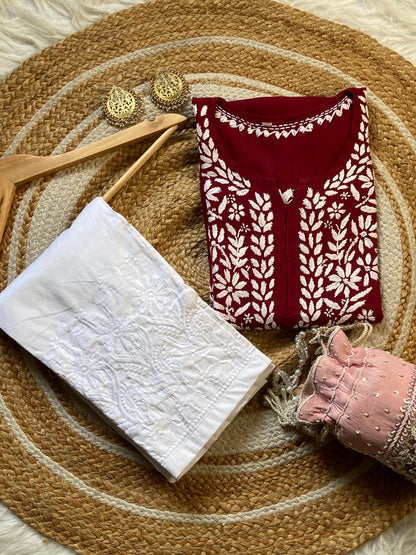 Premium Rayon Chikankari Kurti set