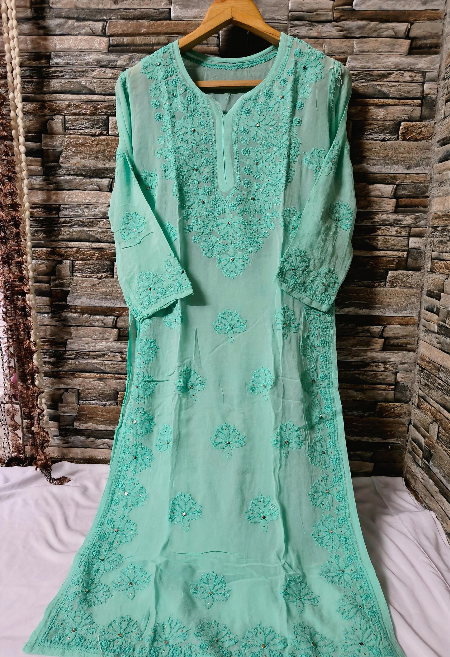 Mukesh work Chikankari Kurti