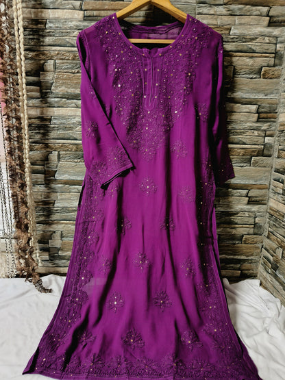 Mukesh work Chikankari Kurti