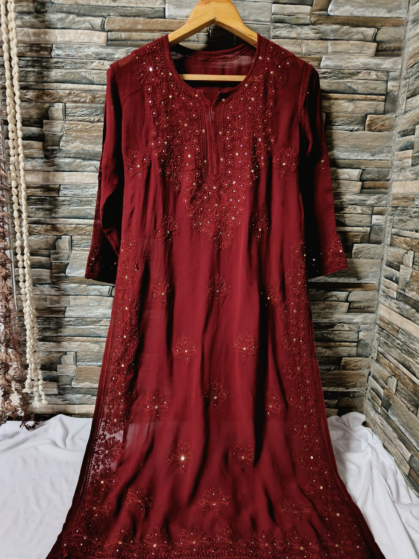Mukesh work Chikankari Kurti
