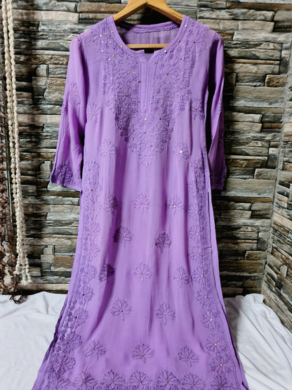 Mukesh work Chikankari Kurti