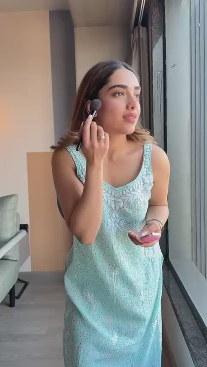 Chikankari Mulmul Backless Designer Kurti Set
