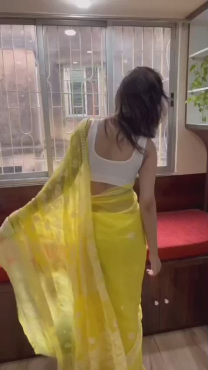 Georgette Saree Sun Flower