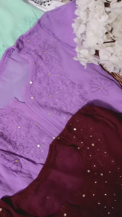 Mukesh work Chikankari Kurti
