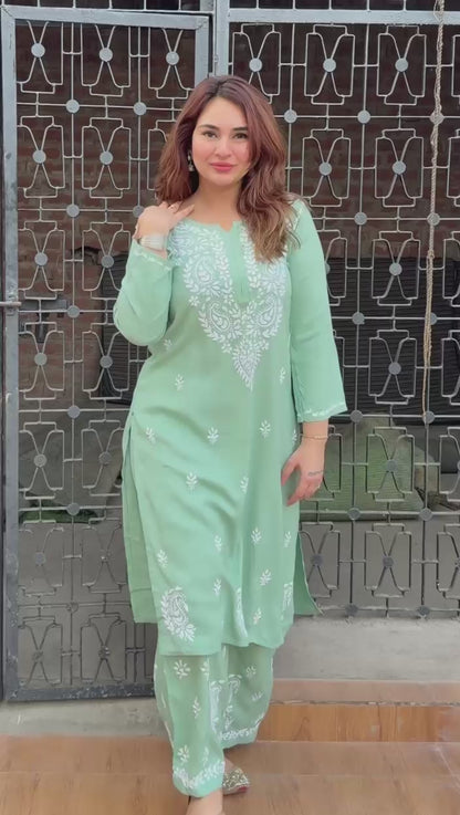 Rayon Kurti Plazo Set