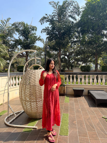 Chikankari Georgette Anarkali