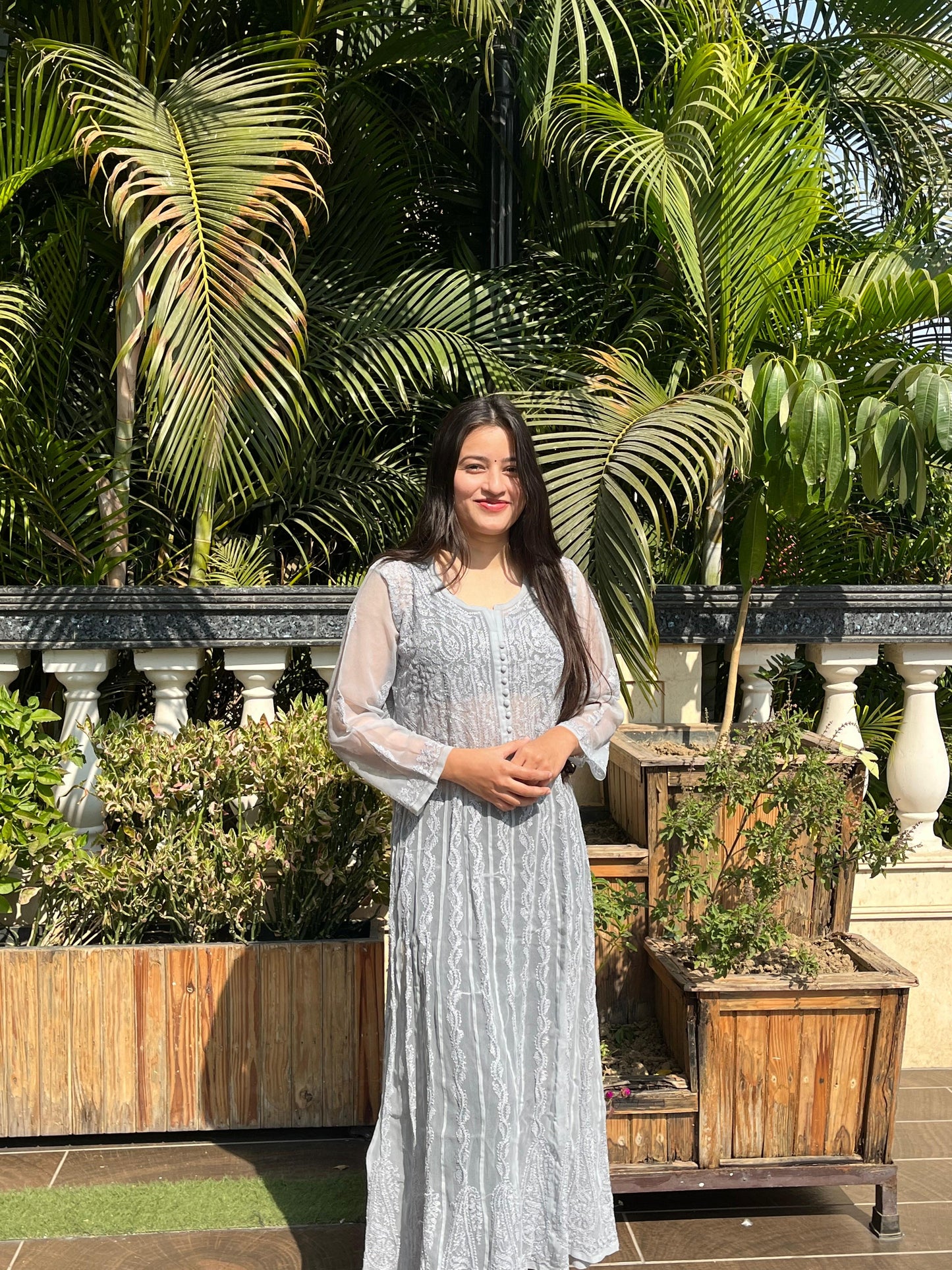 Chikankari Georgette Anarkali